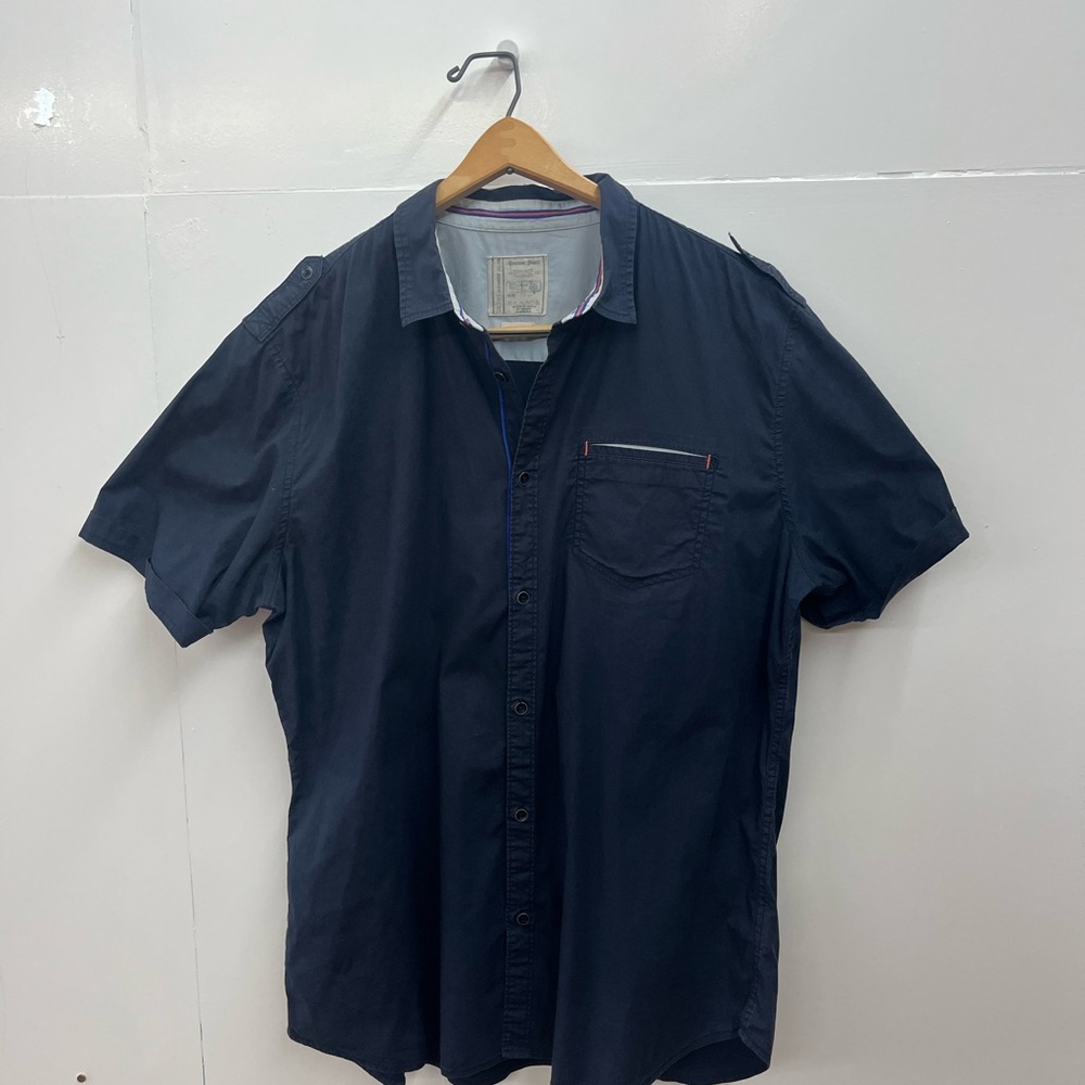 Alexander Julian Dark Blue Casual Button Down Shirt